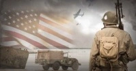 Veterans Greetings Video Banner Facebook Shared Image template