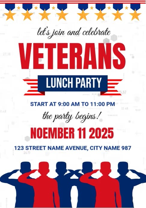 Plantilla de Veterans Lunch Party | PosterMyWall