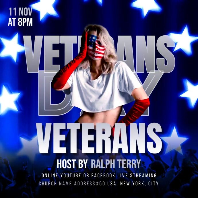 Veterans Party Video Ads Quadrat (1:1) template