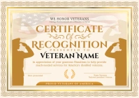 Veterans Recognition Certificate Template A4