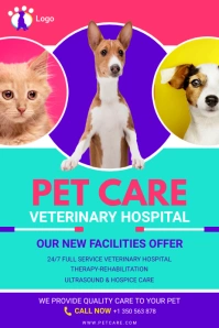 Veterinary Pet Clinic Flyer Poster template