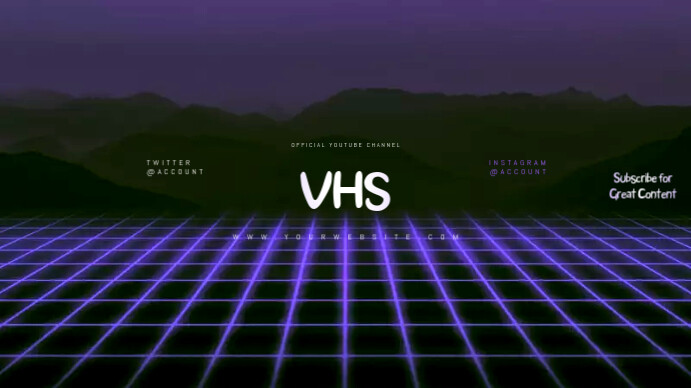 VHS Youtube Channel Art Banner template