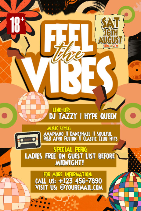 VIBE CHECK RETRO Poster template