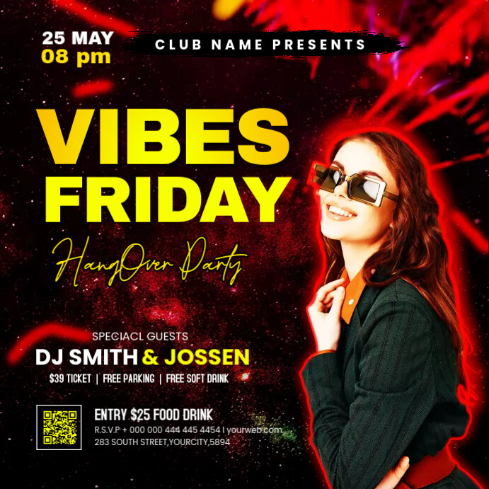 Vibes Friday Instagram Post template