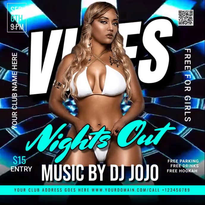 VIBES NIGHT (1) Instagram Post template