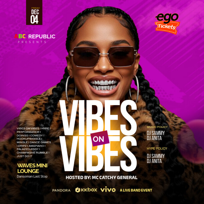 Vibes on Vibes Party Design Template Instagram-bericht