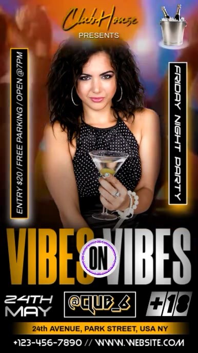 VIBES ON VIBES PARTY FLYER TEMPLATE Instagram Story