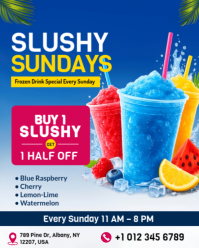 Blue Frozen Drink Promotion Instagram Portrait Template