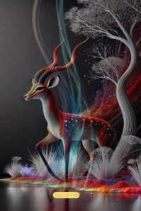 Vibrant Abstract Antelope Digital Wall Art Imagem do Pinterest template