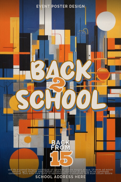 Vibrant Back to School NYC Maximalist Abstract Poster Template Design Plakkaat