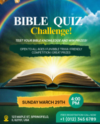 Vibrant Bible Quiz Challenge Flyer – Modern Church Trivia Night Template Instagram Portrait
