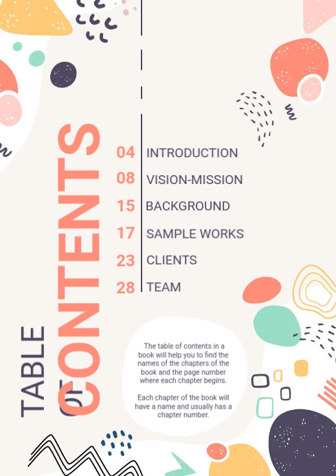 Table Of Contents Design