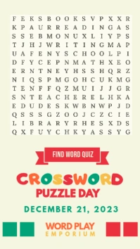 Vibrant Crossword Puzzle Day Story Template เรื่องราวบน Instagram