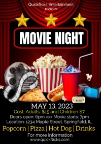 Vibrant Maximalist Movie Night Flyer A3 template