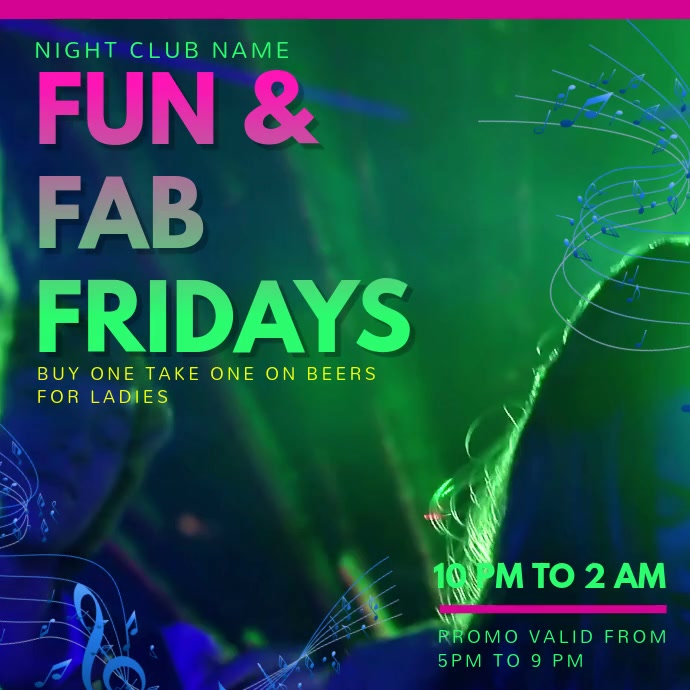 Vibrant Nightclub Rave Video Ad Template | PosterMyWall