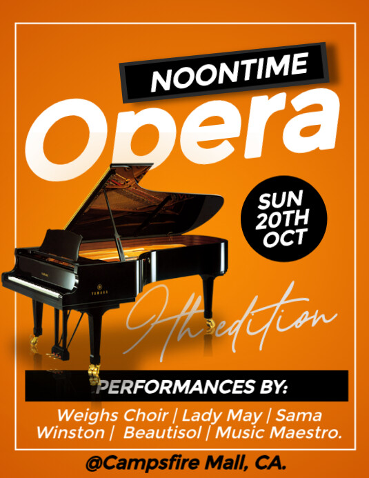 VIBRANT NOONTIME OPERA FLYER Templat | PosterMyWall