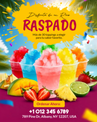 Vibrant Raspado & Shaved Ice Summer Promo Flyer Template Instagram Portrait