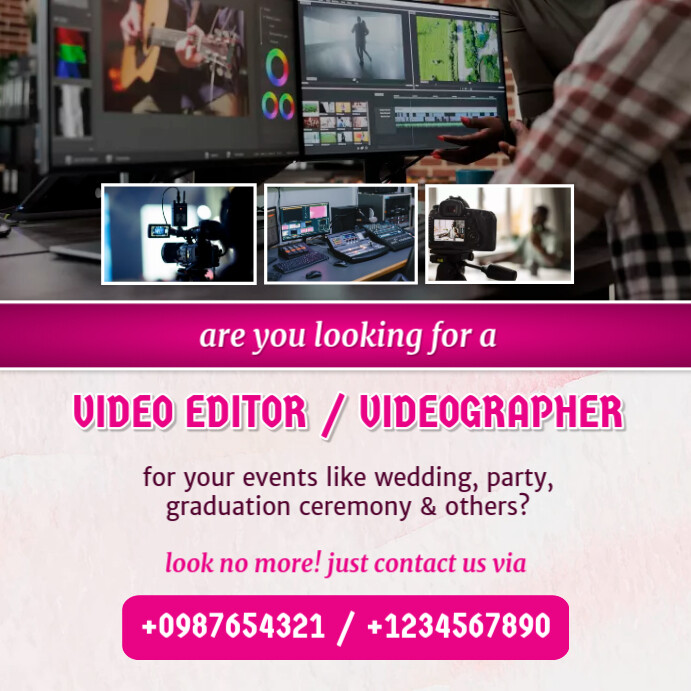 Video Flyer Video Editing and Production Flyer Design Template | PosterMyWall