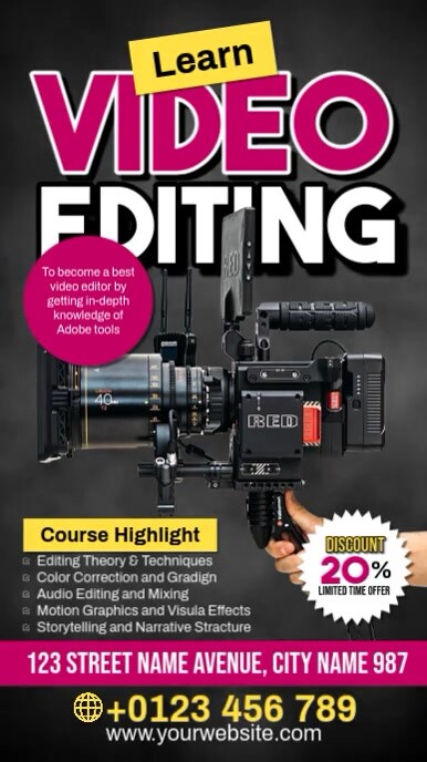 Video Editing Course Ads Reel do Instagram template