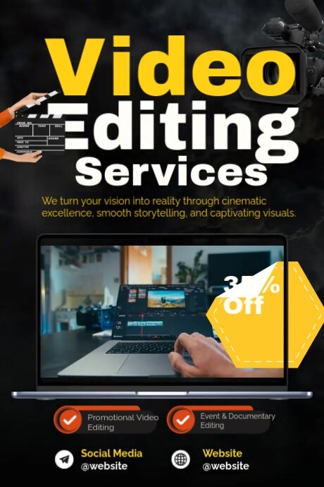 Posters Design Editing Video Editing Services Template | PosterMyWall