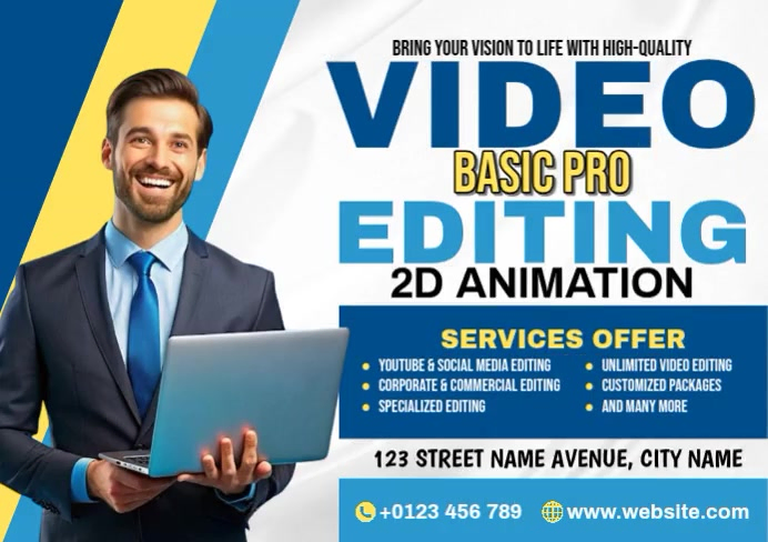 Video Editor Services Template | PosterMyWall
