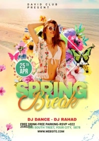 Video Flyer Template For Spring Break A4