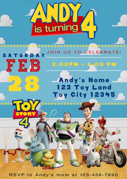 Video Invite Toy Story 4 Party Forky 17 Template Postermywall Video Invite Toy Story 4 Party Forky 17 Template Postermywall