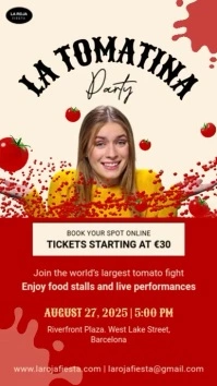 Video La Tomatina Joyful Typographic Digitale display (9:16) template