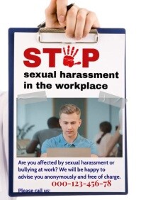 Video poster against sexual harassment in the A4 template