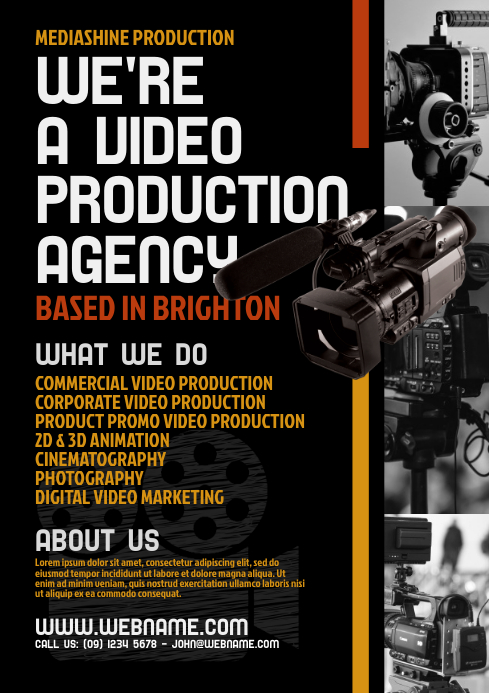 Videostudio Flyer Plantilla de Video Production Services Flyer | PosterMyWall