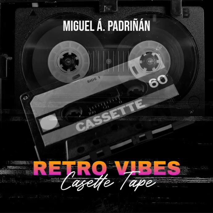 Video Retro Vintage Cassette Tape Compact CD Cover Instagram Post template