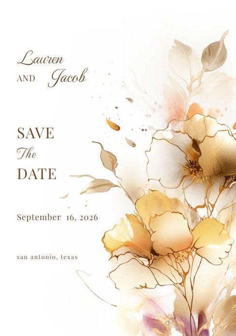 Video save the date and invitation template, A5