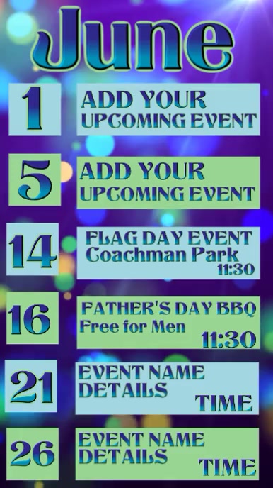 Video Upcoming Events Calendar Template | PosterMyWall
