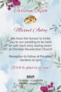 Video Wedding Invitation Card Poster template