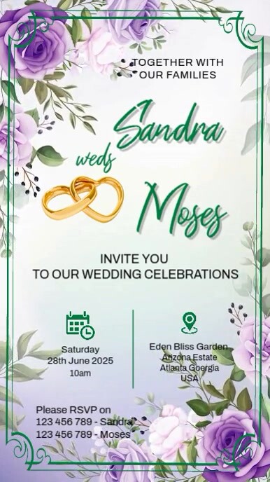 Video Wedding Invite Instagram Reel template