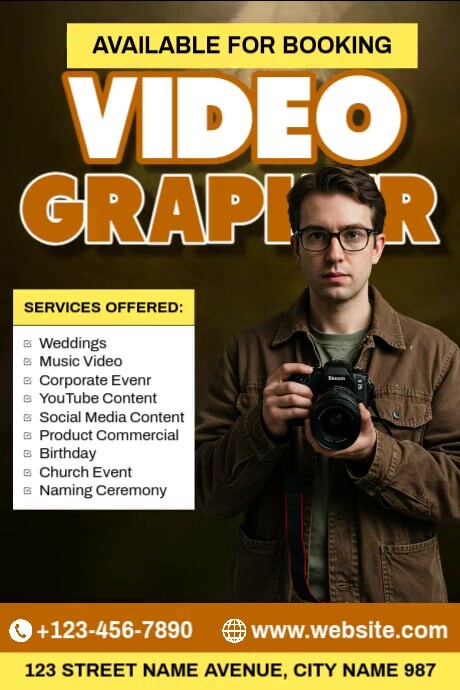 Videographer Ads 海报 template