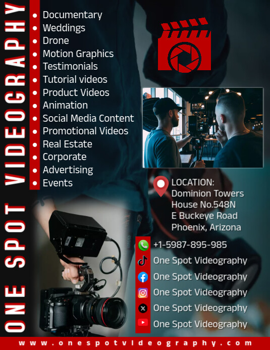 Videography & Photography business marketing Flyer (US Letter) template
