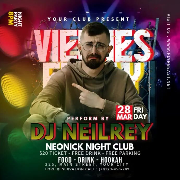 Viernes Friday Night Club Event ads Template | PosterMyWall