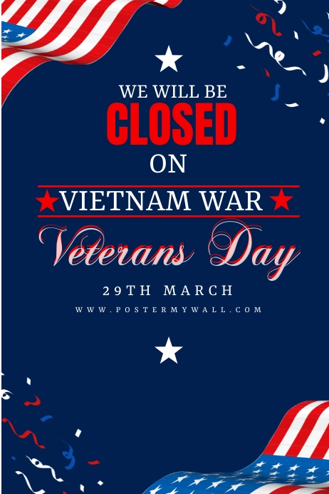 vietnam war veteran day Plakkaat template