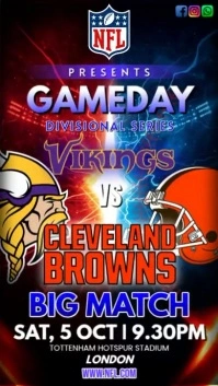 viking vs cleveland browns NFL Gameday Instagram Story template
