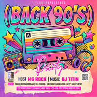 Vintage 90s Party Instagram Post template