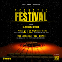 Black Acoustic Music Festival Square Template