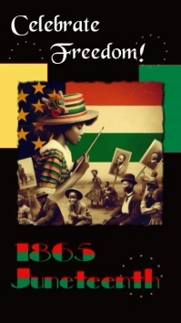 Vintage African Flag Color Juneteenth Social Instagram Reel template
