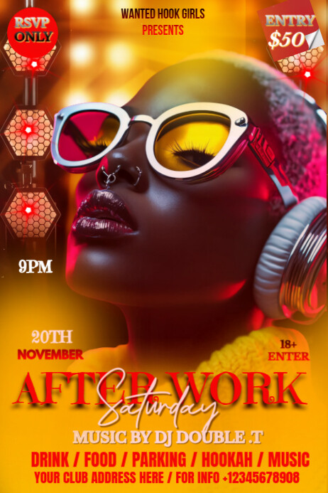 Vintage After Work Saturday Poster Template | PosterMyWall