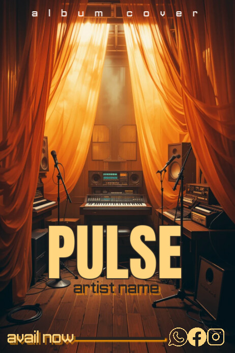Vintage Analog Funk Pulse – Retro Studio Poster template