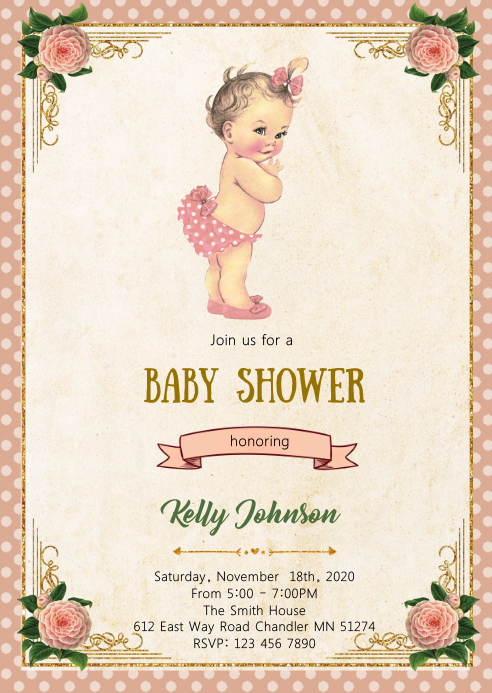 Convite De Cha De Bebe Vintage Modelo Postermywall Convite De Cha De Bebe Vintage Modelo Postermywall