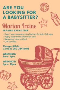 Anpassen Von 390 Babysitting Flyer Vorlagen Postermywall