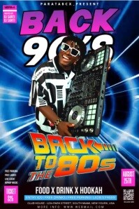 Vintage Back To 80's 90's Party Poster template
