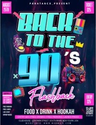 Vintage Back To The 90's Flashback Flyer (us Letter) template