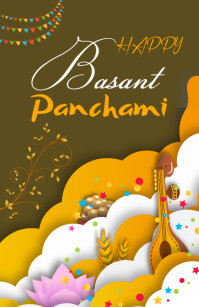 Vintage Basant Panchami Tabloid template